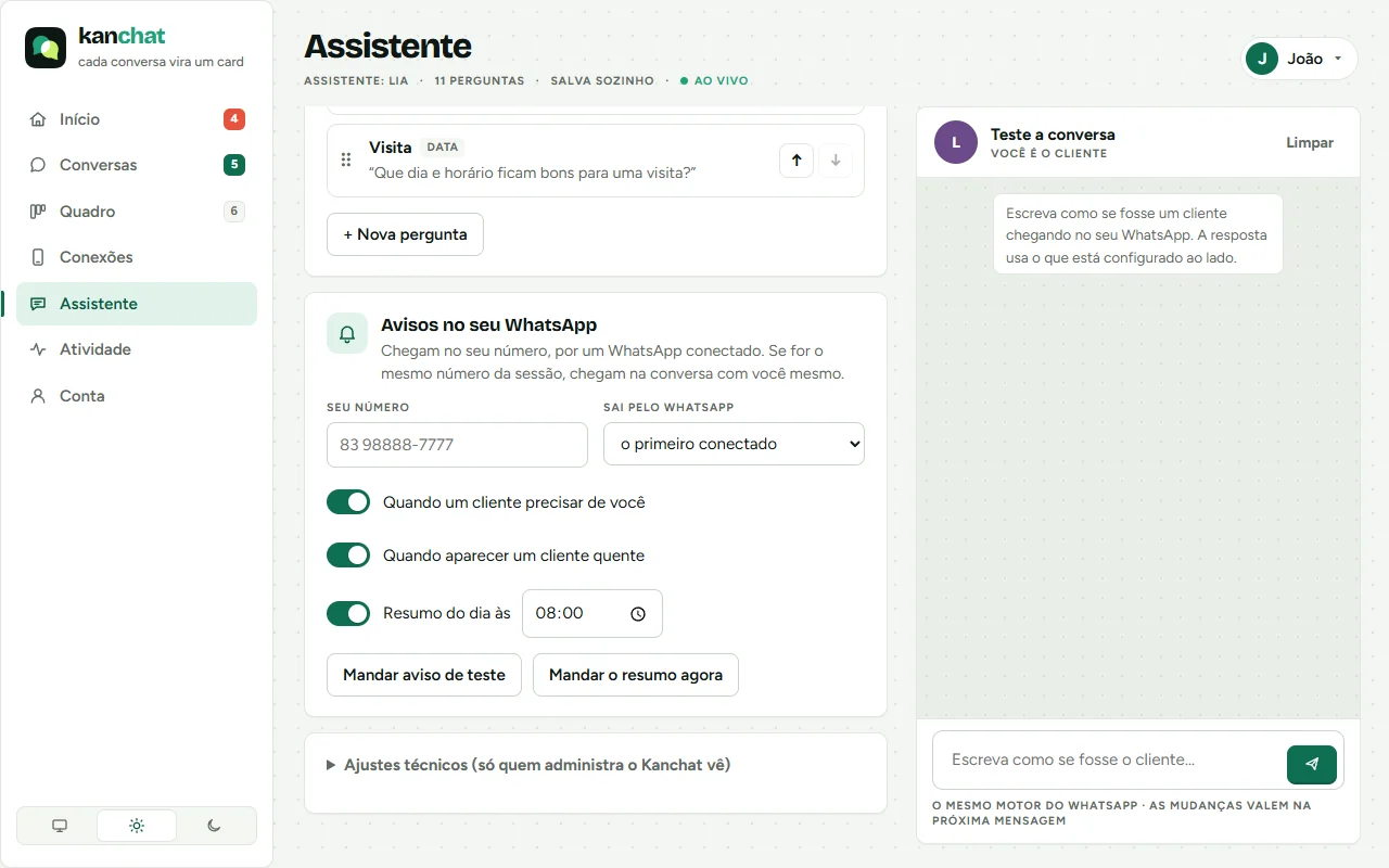 Avisos no seu WhatsApp: o seu número, por qual WhatsApp sai e o que avisar